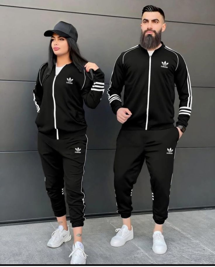 Printed Contrast Track Suit – Black White Brown