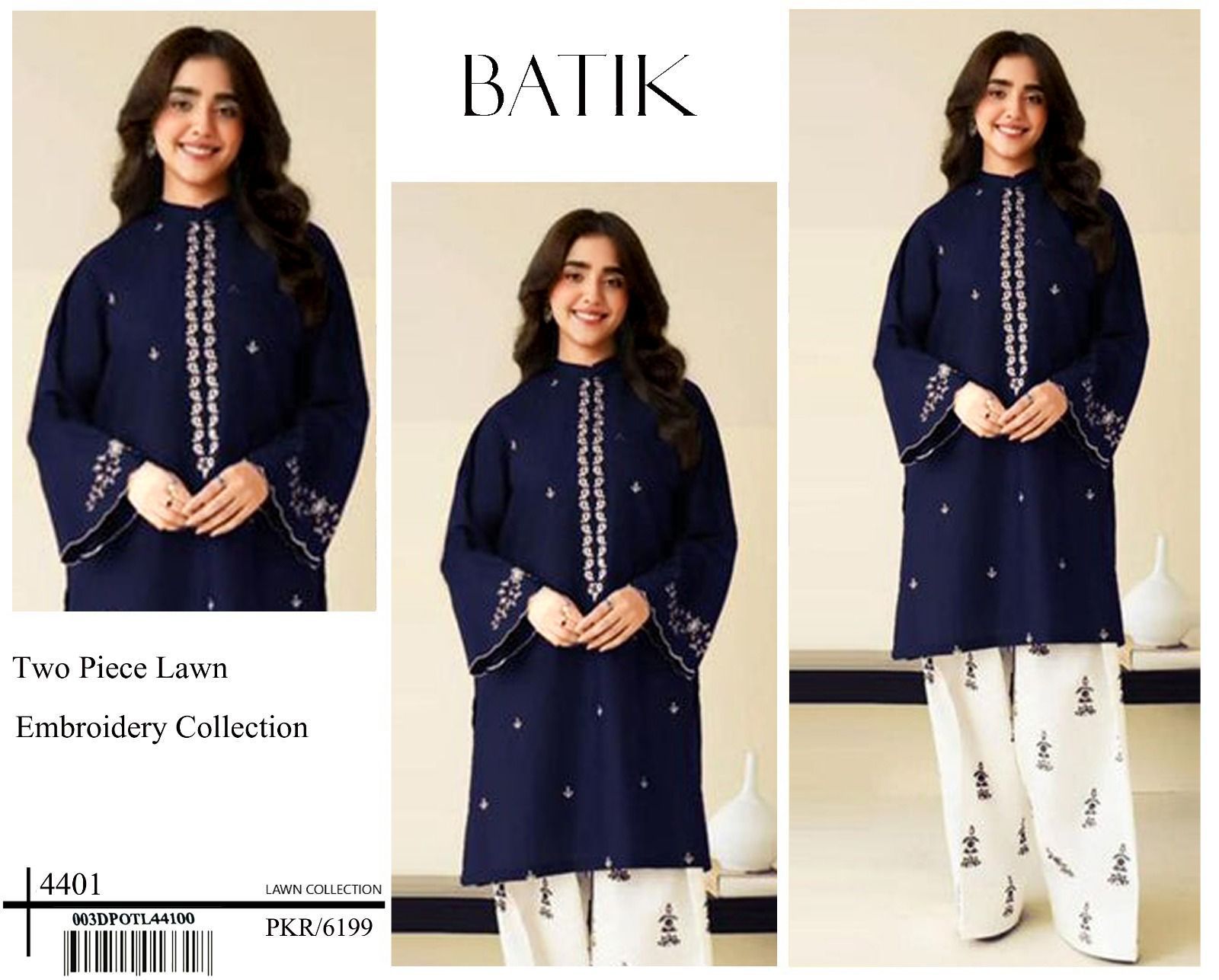 Batik 2 piece embroided at factory rate