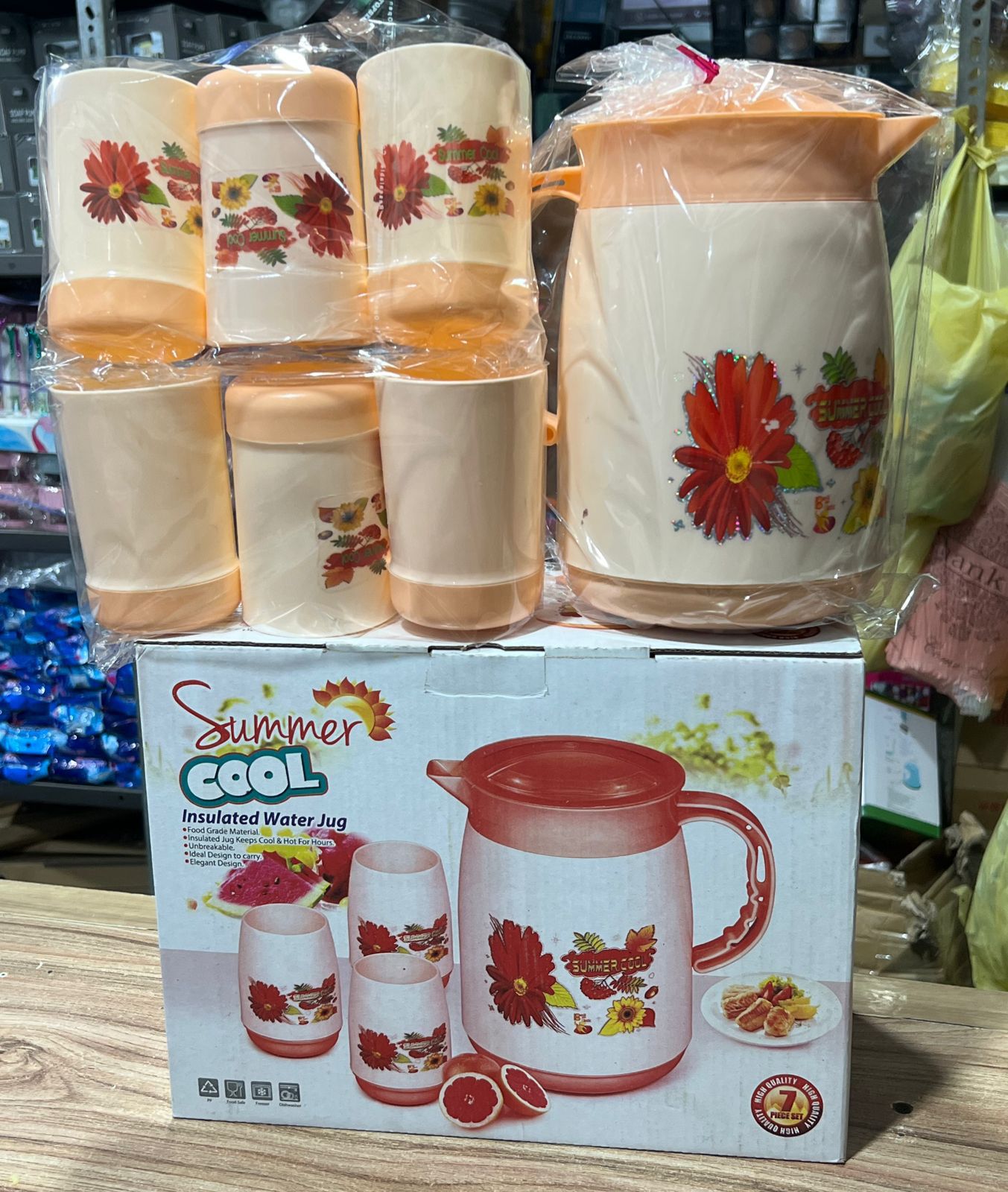 *Premium 7-Piece Insulated Water Jug & Glass Set