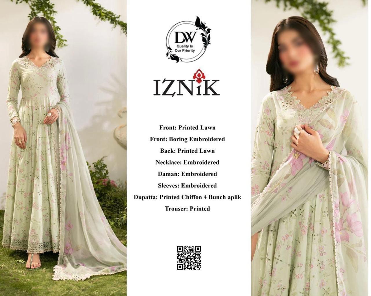 Iznik most demanding unstiched 3 piece article