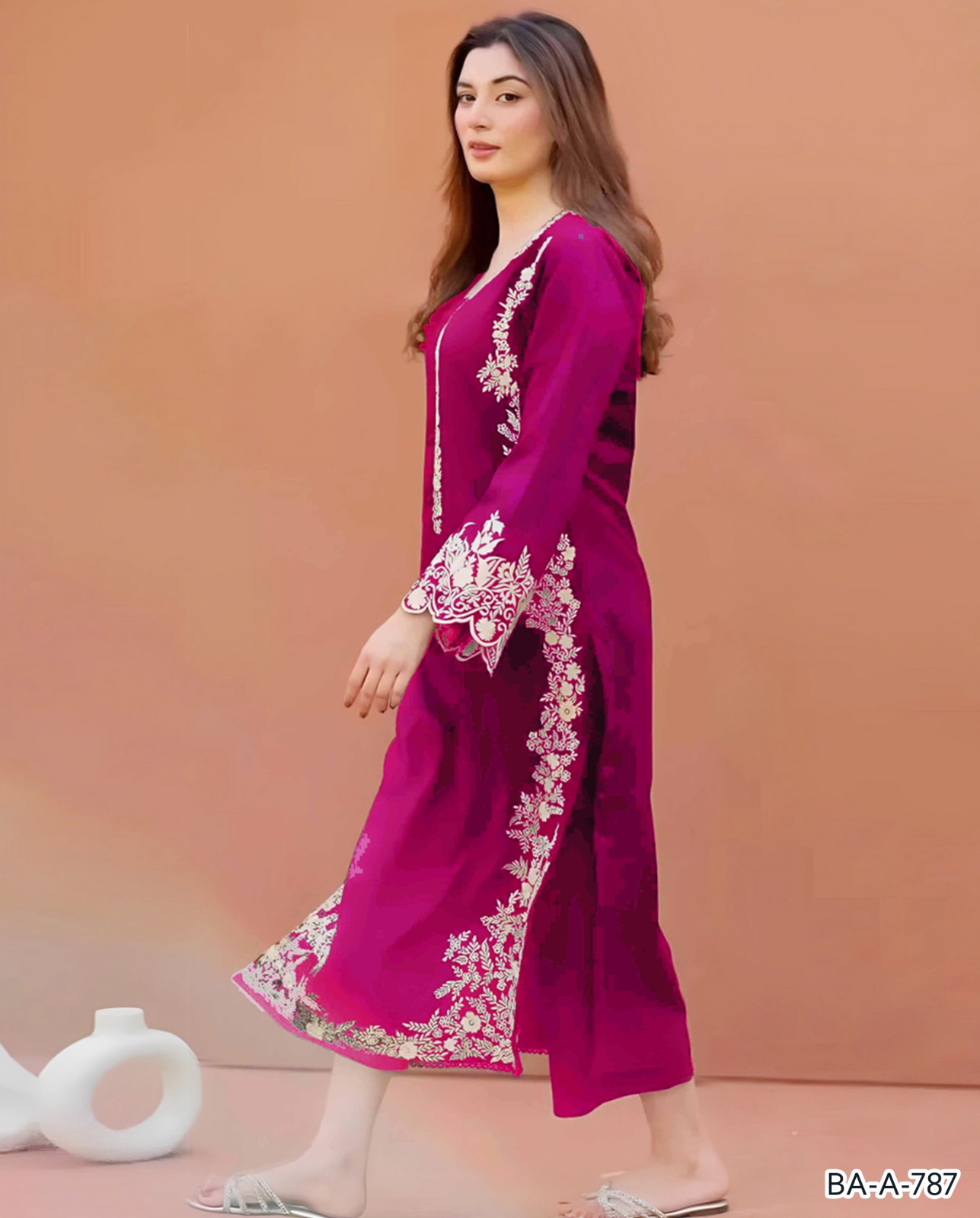 Azzure front fully embroided 2 piece