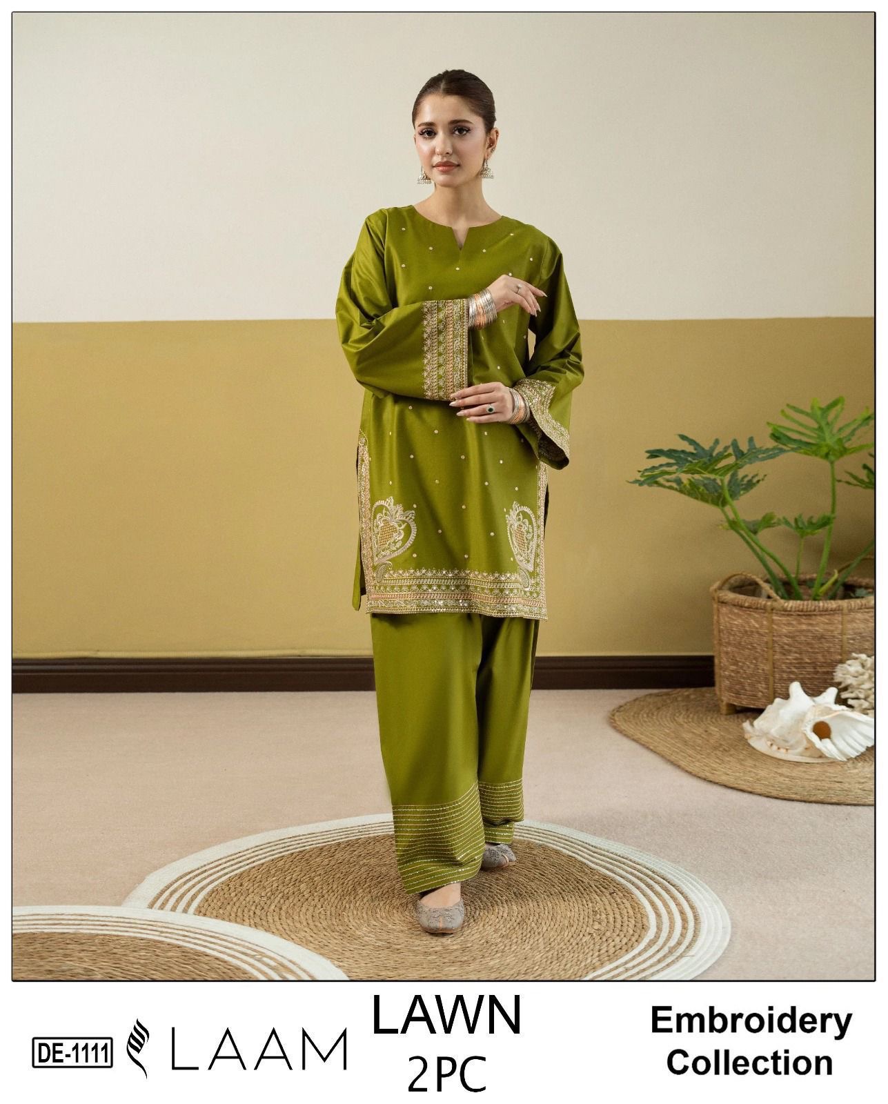 Laam embroided 2 piece lawn suit