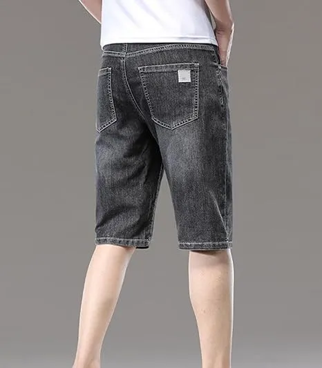 Men's Summer Denim Shorts - Casual Stretch Fit, High-Quality, Sizes 26-38 Waist