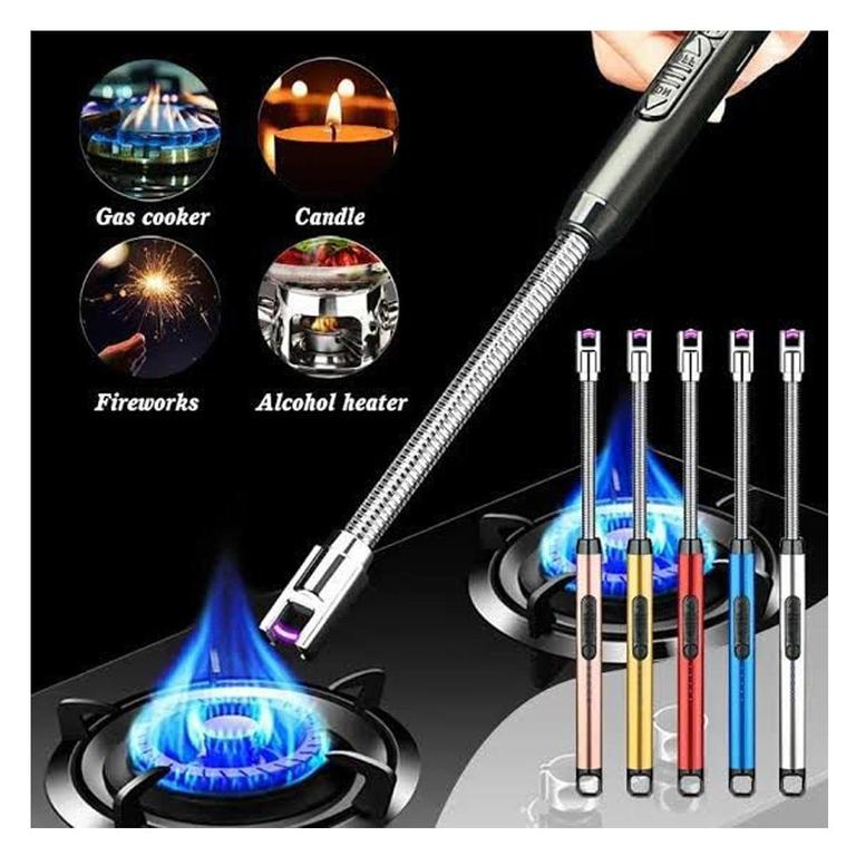 Electric Arc USB Rechargeable Flameless Lighter - Flexible Windproof Plasma Lighter with 360° Rotation, Type-C Charging, Waterproof for Candles, BBQ Grill, Camping, Hiking, Kitchen, Fireplaces